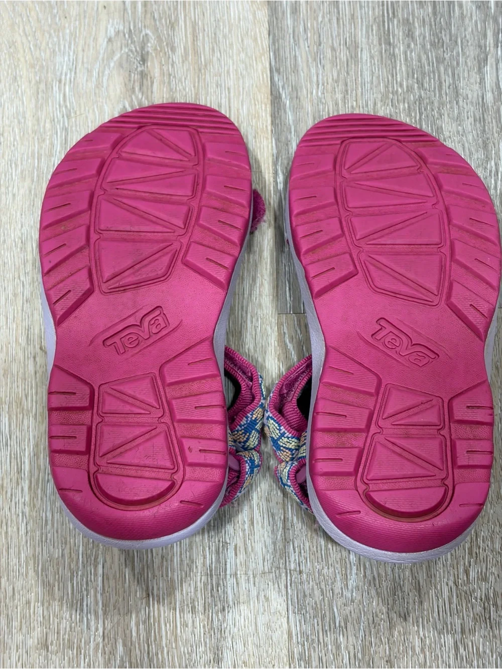 Teva Pink and Blue Patterned Strappy Sandals